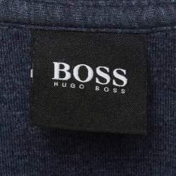 Pre Owned بلوفر هوغو بوس أسود مطبوع قطن ديروس مقاس صغير