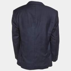 مملوكة مسبقًا Boss by Hugo Boss Blue Checks Wool Slim Fit Blazer 4XL