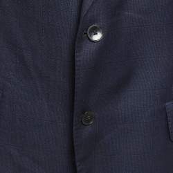 مملوكة مسبقًا Boss by Hugo Boss Blue Checks Wool Slim Fit Blazer 4XL