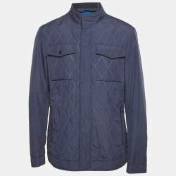 مملوكة مسبقًا Boss by Hugo Boss Blue Synthetic Quilted Jacket XL
