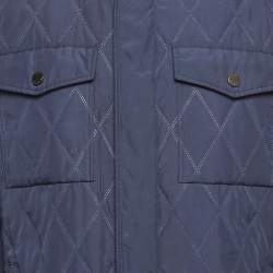 مملوكة مسبقًا Boss by Hugo Boss Blue Synthetic Quilted Jacket XL