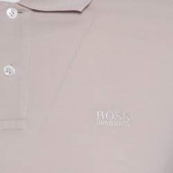 Pre Owned Boss By Hugo Boss Beige Pima Cotton Honeycomb Knit Polo T-Shirt L