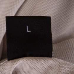 Pre Owned Boss By Hugo Boss Beige Pima Cotton Honeycomb Knit Polo T-Shirt L