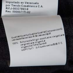 Pre Owned Boss By Hugo Boss Grey Extra Fine Merino Wool Zip Detail Sweater M