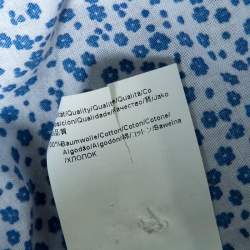 Pre Owned قميص بوس اورانج باي هوغو بوس أكمام طويلة طباعة زهور أزرق وأبيض S