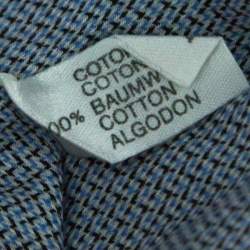 Pre Owned Boss By Hugo Boss Blue Herringbone Pattern Long Sleeve Cotton Shirt L