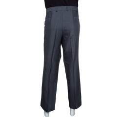 مملوكة مسبقًا بنطلون بوس باي هوغو بوس مفصل موهير وصوف رمادي 4XL