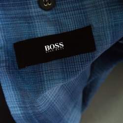 Pre Owned بليزر بوس باي هوغو بوس ذا سويت 93 زرين رمادي شاركول L