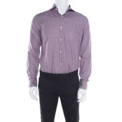 Boss By Hugo Boss Multicolor Houndstooth Printed Cotton Dwayne Slim Fit Shirt M