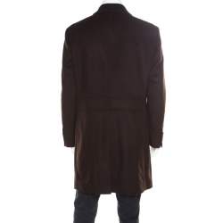 Boss By Hugo Boss Brown Wool and Cashmere The Task9 Overcoat 2XL