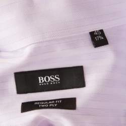 Pre Owned Boss By Hugo Boss Purple Striped Two Ply Regular Fit Shirt 2XL (EU 45)