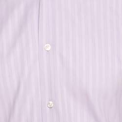 Pre Owned Boss By Hugo Boss Purple Striped Two Ply Regular Fit Shirt 2XL (EU 45)