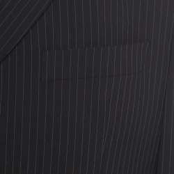 Pre Owned Boss by Hugo Boss Black Striped Wool Einstein/Sigma Suit XL