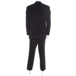 Pre Owned Boss by Hugo Boss Black Striped Wool Einstein/Sigma Suit XL