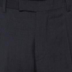مملوكة مسبقًا Boss By Hugo Boss Grey Wool Regular Fit Trousers L 