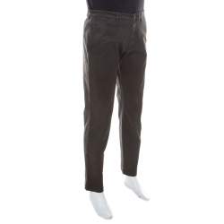 مملوكة مسبقًا Boss by Hugo Boss Brown Coated Cotton Regular Fit Pants M 
