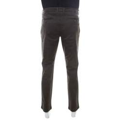 مملوكة مسبقًا Boss by Hugo Boss Brown Coated Cotton Regular Fit Pants M 