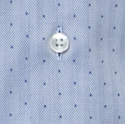Pre Owned Boss By Hugo Boss Blue and White Woven Cotton Gerald Shirt M