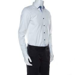 Pre Owned Boss by Hugo Boss White Cotton Slim Fit Juri Shirt L