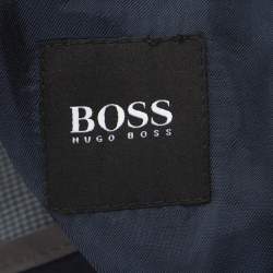 Boss By Hugo Boss Blue Micro Check Print Cotton Micah Blazer XXL