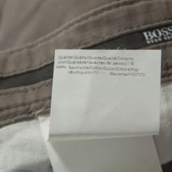 Pre Owned Boss By Hugo Boss Grey Cotton Oklahoma Trousers L