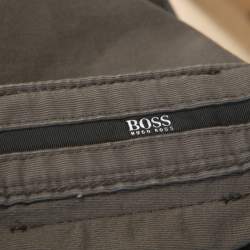 Pre Owned Boss By Hugo Boss Grey Cotton Oklahoma Trousers L