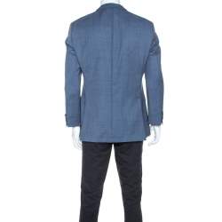 مملوكة مسبقًا جاكيت بليزر بوس باي هوغو بوس جين صوف أزرق L