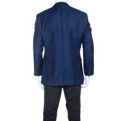 Pre Owned بليزر بوس باي هوغو بوس جين صوف أزرق كحلي L