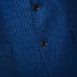 Pre Owned بليزر بوس باي هوغو بوس جين صوف أزرق كحلي L