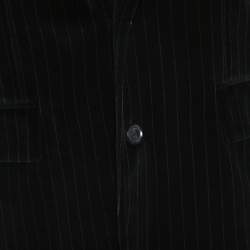 مملوكة مسبقًا Boss By Hugo Boss Black Striped Velvet Casso Blazer XL