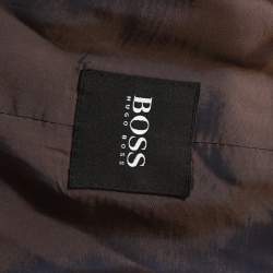 مملوكة مسبقًا Boss By Hugo Boss Black Striped Velvet Casso Blazer XL