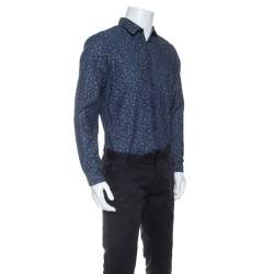 Pre Owned Boss By Hugo Boss Bicolor Printed Bersh Slim Fit Shirt M