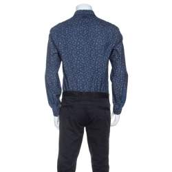 Pre Owned Boss By Hugo Boss Bicolor Printed Bersh Slim Fit Shirt M