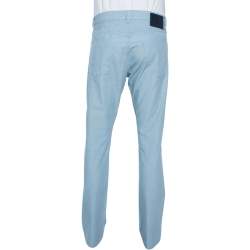 Pre Owned بنطلون بوس باي هوغو بوس مين -10 قطن أزرق سماوي بأرجل ضيقة مقاس كبير - لارج 