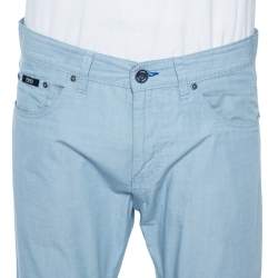 Pre Owned بنطلون بوس باي هوغو بوس مين -10 قطن أزرق سماوي بأرجل ضيقة مقاس كبير - لارج 