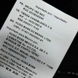 Pre Owned بنطلون بوس باي هوغو بوس صوف كاروهات تشيك أسود مقاس كبير - لارج  