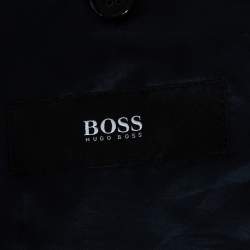 مملوكة مسبقًا Boss By Hugo Boss Blue Micro Check Patterned Wool The Kings/Central_1 Suit L 