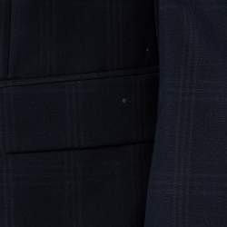 Pre Owned Boss By Hugo Boss Midnight Blue Checkered Wool The Grand/Central US Outlet Suit L