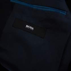 Pre Owned Boss By Hugo Boss Midnight Blue Checkered Wool The Grand/Central US Outlet Suit L