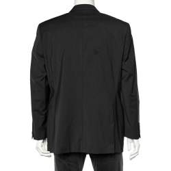 Pre Owned بليزر بوس باي هوغو بوس صوف رصاصي بأزرار أمامية مقاس كبير جدًا - إكس لارج