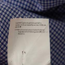 Pre Owned Boss By Hugo Boss Blue Check Cotton Button Front Slim Fit Shirt M