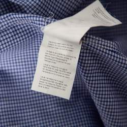 Pre Owned Boss By Hugo Boss Blue Check Cotton Button Front Slim Fit Shirt M