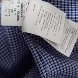 Pre Owned Boss By Hugo Boss Blue Check Cotton Button Front Slim Fit Shirt M