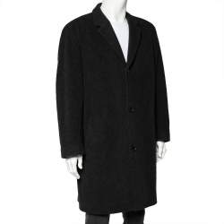 Boss By Hugo Boss Grey Wool Button Front Overcoat 4XL
