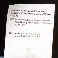 Pre Owned قميص بوس باي هوغو بوس قصة إعتيادية كتان وقطن مخطط أزرق مقاس كبير جدا جدا جدا