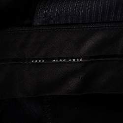 Pre Owned Boss By Hugo Boss Black Striped Wool Single Breasted Suit XXL