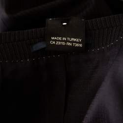 Pre Owned Boss By Hugo Boss Black Striped Wool Single Breasted Suit XXL