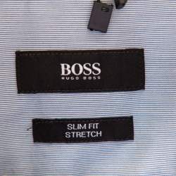 Pre Owned Boss By Hugo Boss Blue Cotton Button Front Slim Fit Stretch Shirt XL