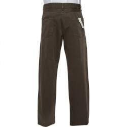 Pre Owned Boss By Hugo Boss Brown Cotton & Cashmere Oklahoma Trousers L