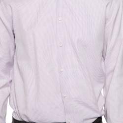 Pre Owned Boss By Hugo Boss Pink Textured Cotton Tailored Slim Fit Shirt XXL